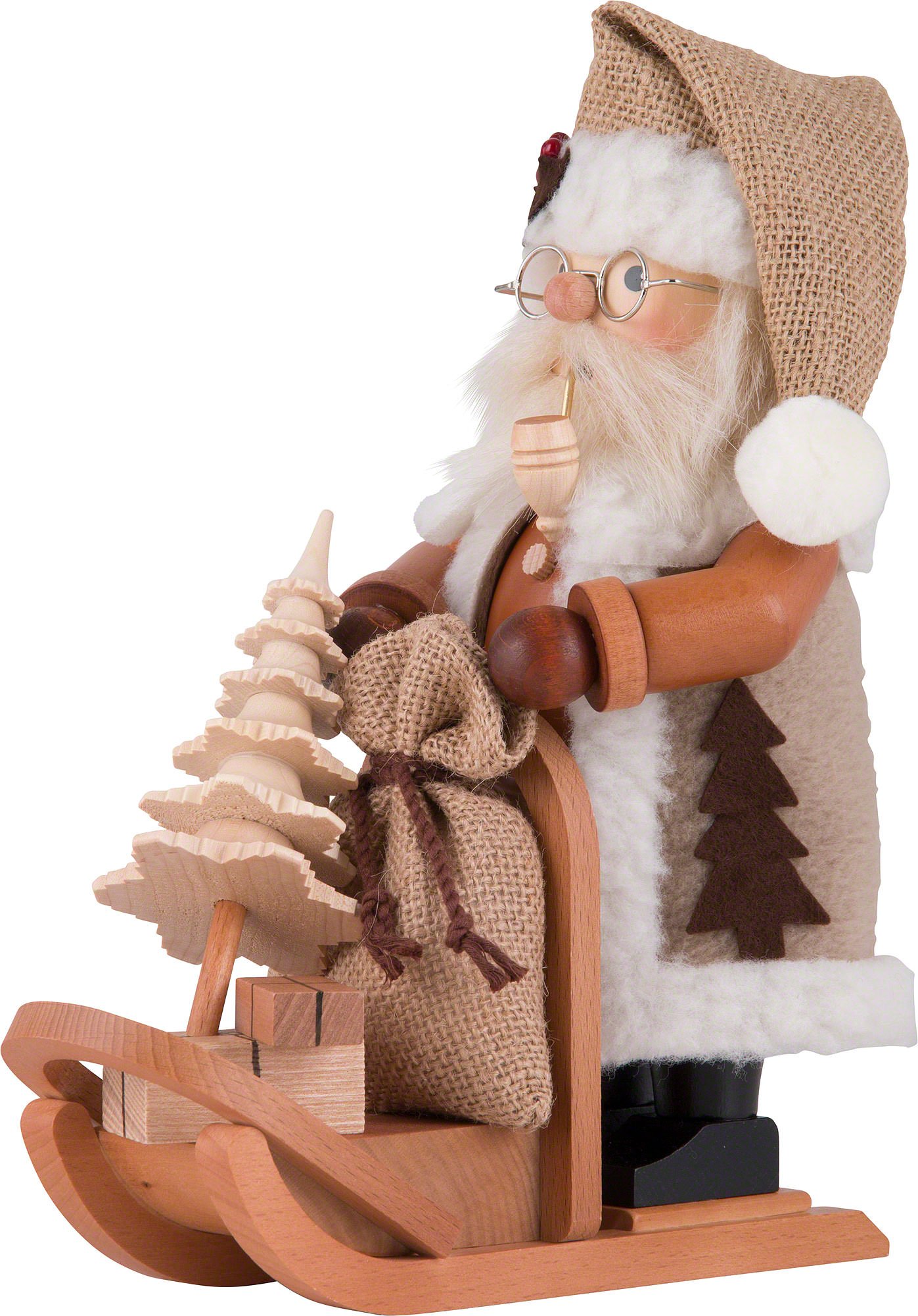 Räuchermännchen Weihnachtsmann mit Schlitten (28 cm) von Christian Ulbricht