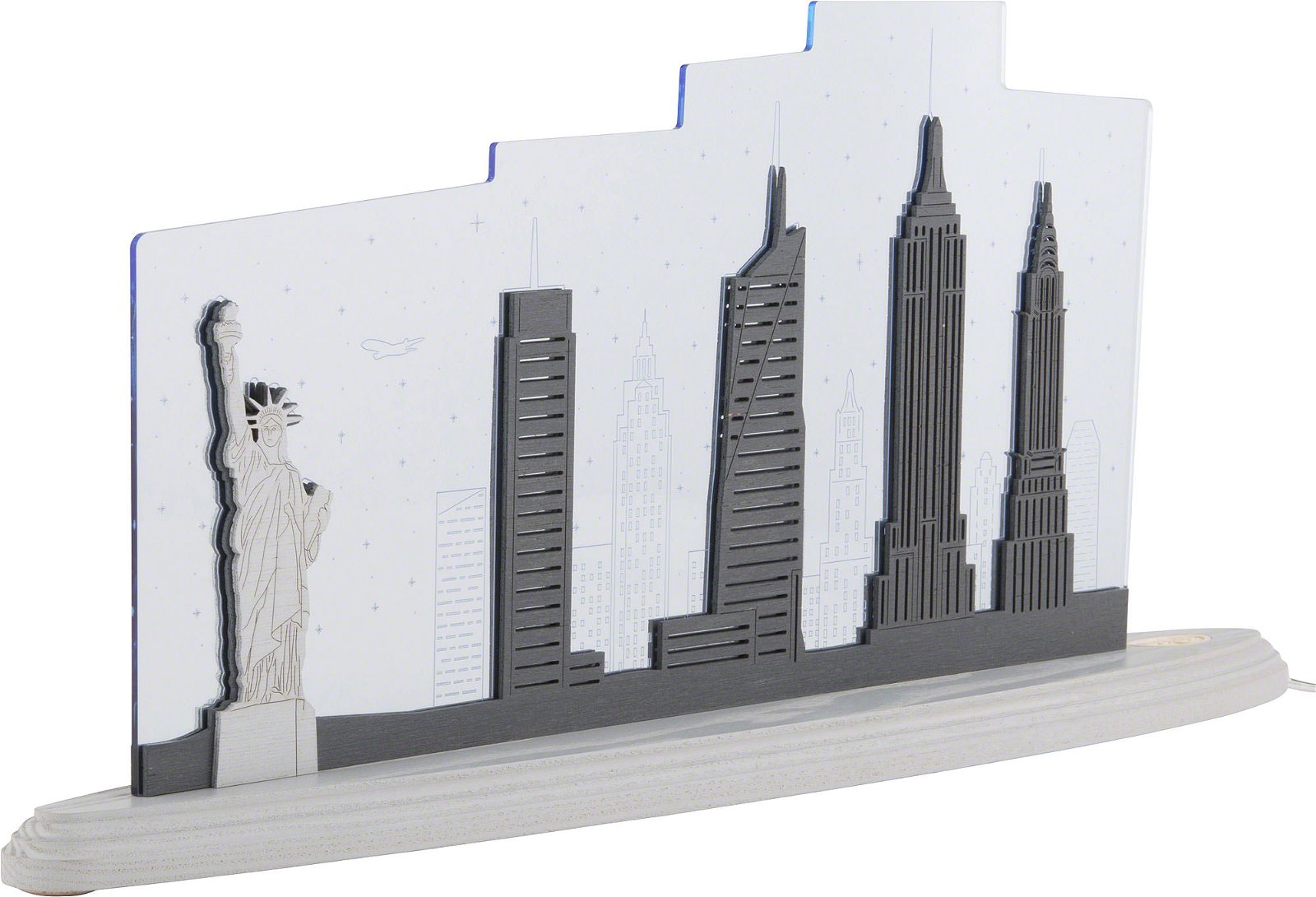 Motivleuchte „New York, New York“ (47×21 cm) von Weigla Holzkunst