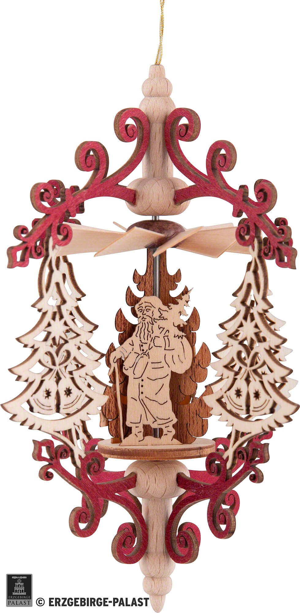 Christbaumschmuck Rollspan Weihnachtstanne (15 cm) Weihnachtsmann von Kreißl 