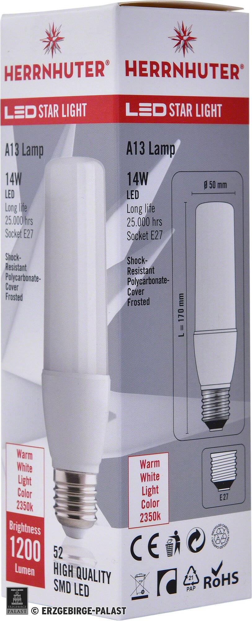 Station Verslaving generatie LED Light Bulb E27, 14 Watt by Herrnhuter Sterne