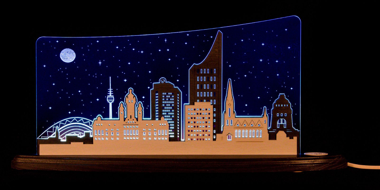 Motivleuchte „Leipzig Panorama“ (47×23 cm) von Weigla Holzkunst | Leuchtfiguren