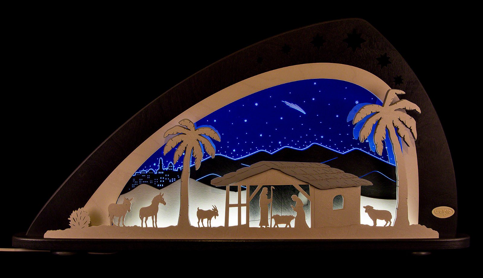 Schwibbogen „Bethlehem“ (66×33,8 cm) von Weigla Holzkunst