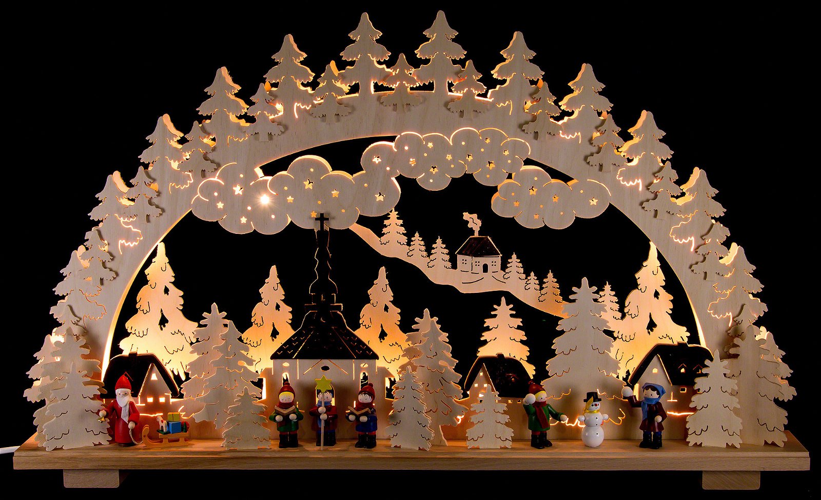 Schwibbogen Weihnachten in Seiffen (70×45 cm) von Schwibbola | Schwibbögen
