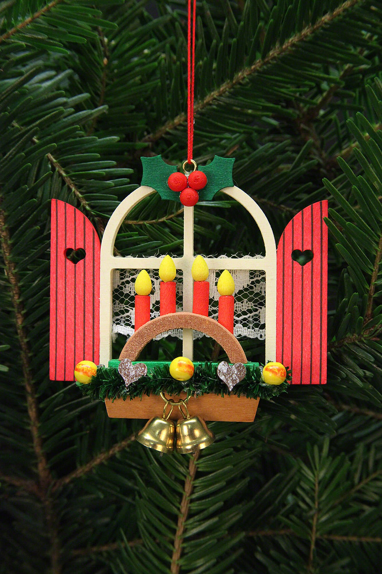 Tree Ornament - Advent Window with Candle Arch (7,6×7 cm/3×3in) by ...
