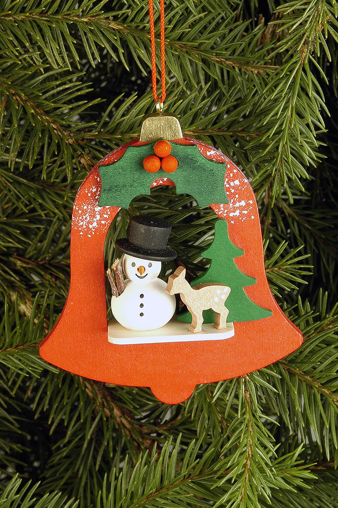 Tree Ornament - Bell with Snowman (7,1×7,9 cm/2.8×3.1in) by Christian ...