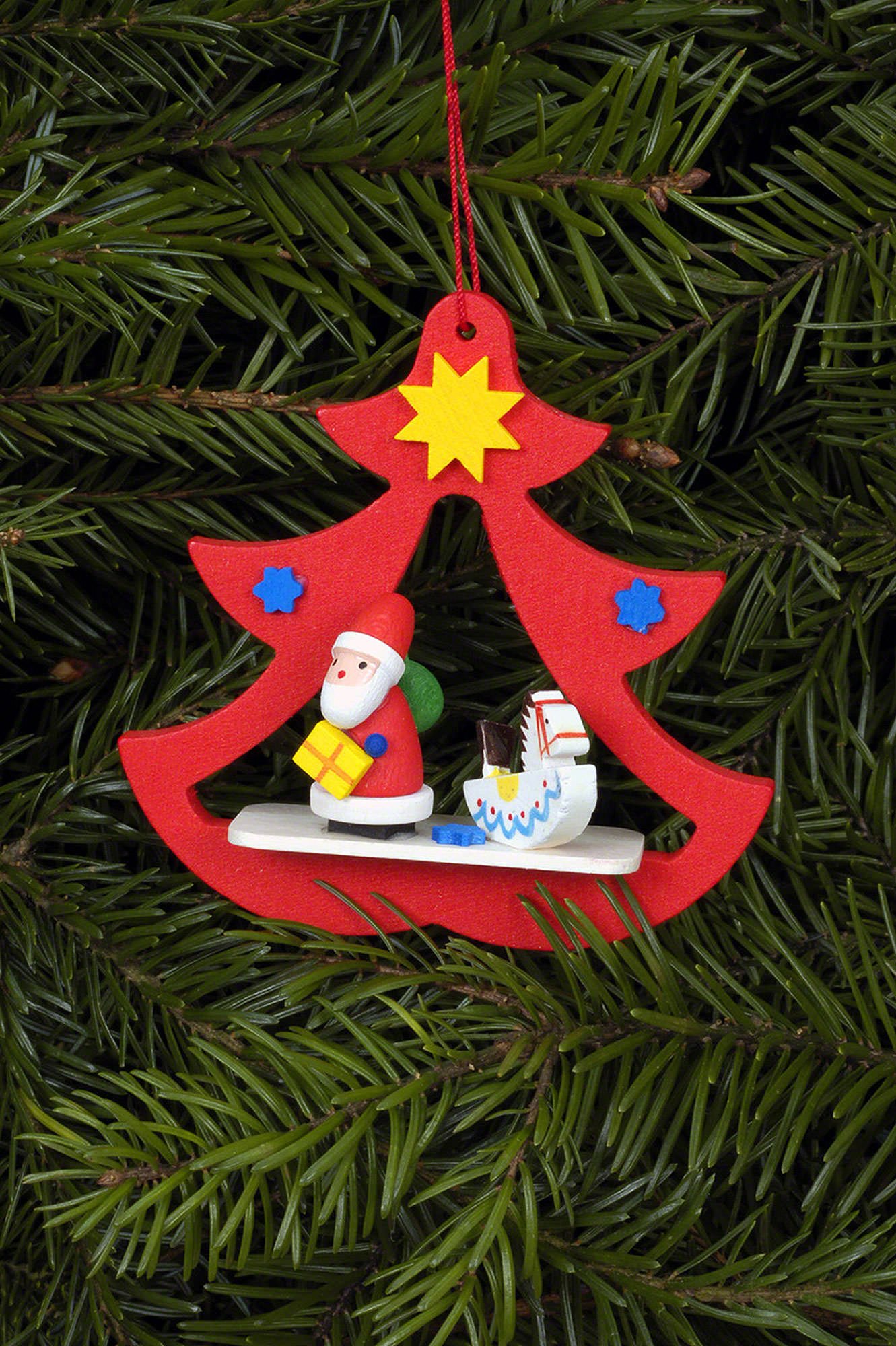 Tree Ornament - Santa in Tree (7,2×7,1 cm/3×3in) by Christian Ulbricht