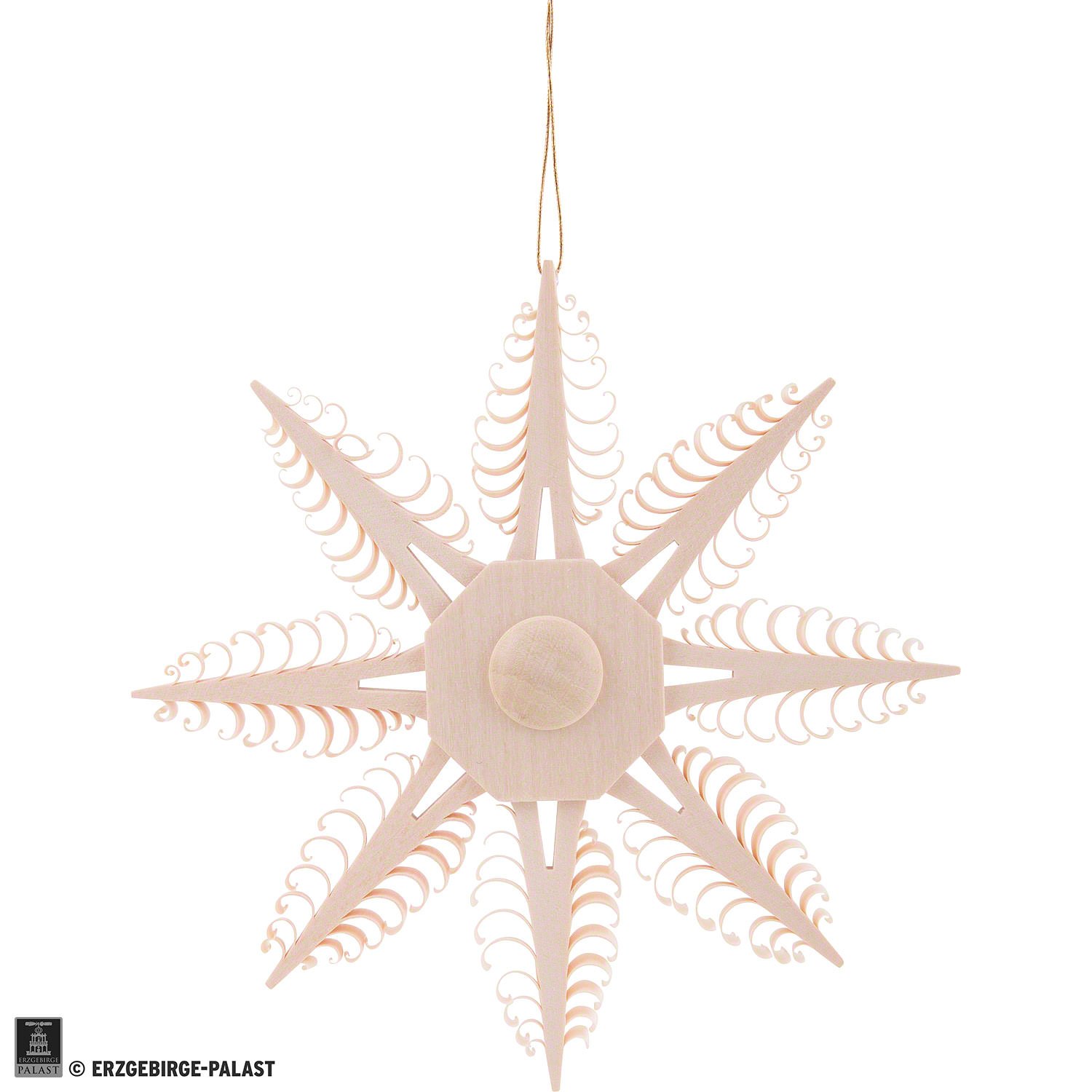 Tree Ornament - Wood Chip Star (12,5 cm/4.9in) by Dregeno Seiffen