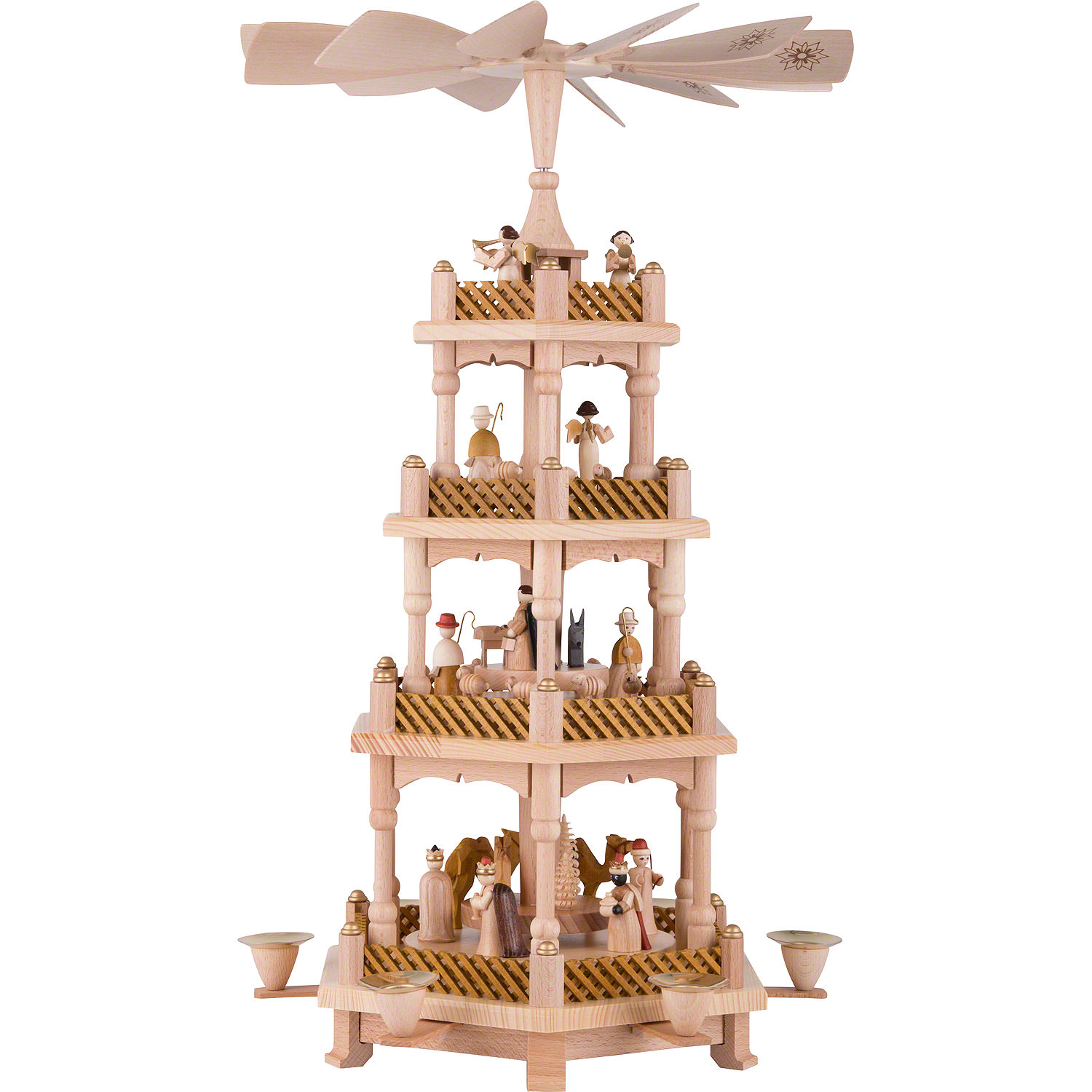 4-Tier Pyramid - Nativity Scene Natural Wood (54 cm/21in) by Richard ...