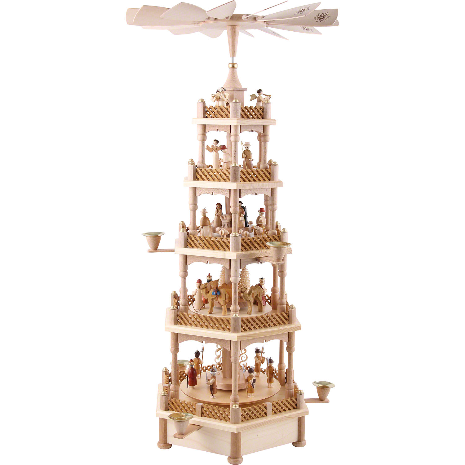 Tier Pyramid Nativity Scene Natural Wood Cm In By Richard Gl Sser