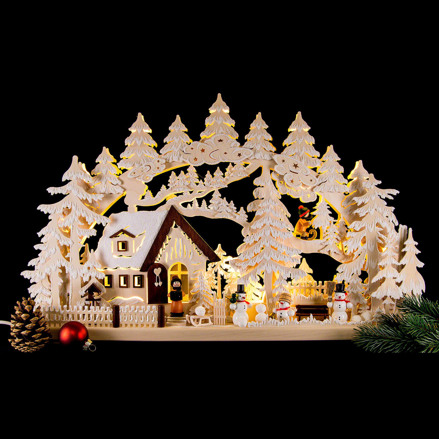 3D Candle Arch - Winter Scenery with White Frost. Electr. Candles (62× ...