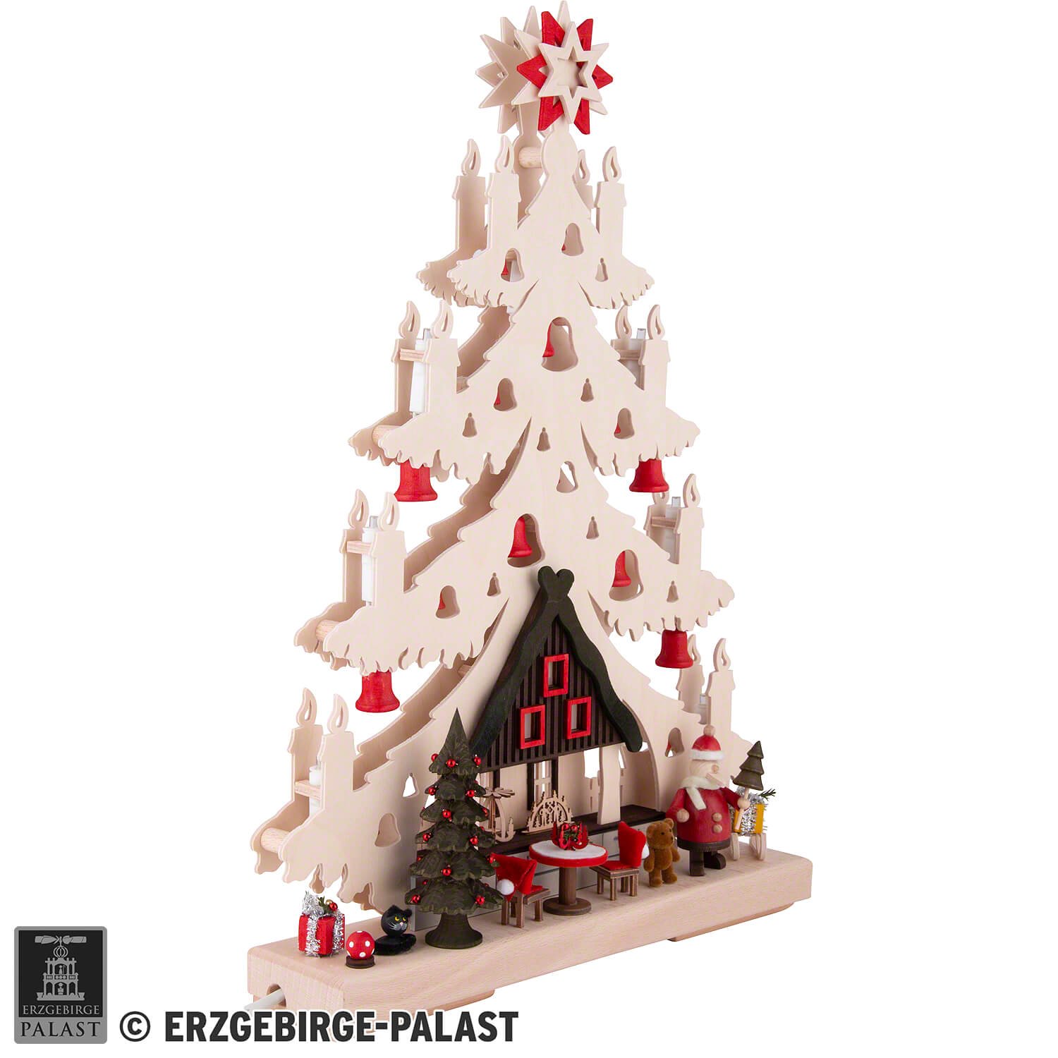 Light Triangle - Fir Tree - Christmas Eve with red Bells (32×44 cm/12.6 ...