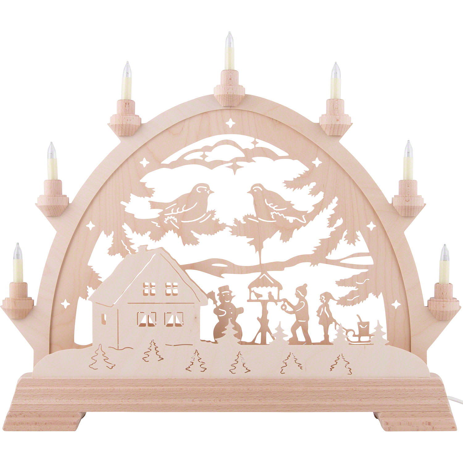 Schwibbogen Kinder am Vogelhaus (48 cm) von Taulin