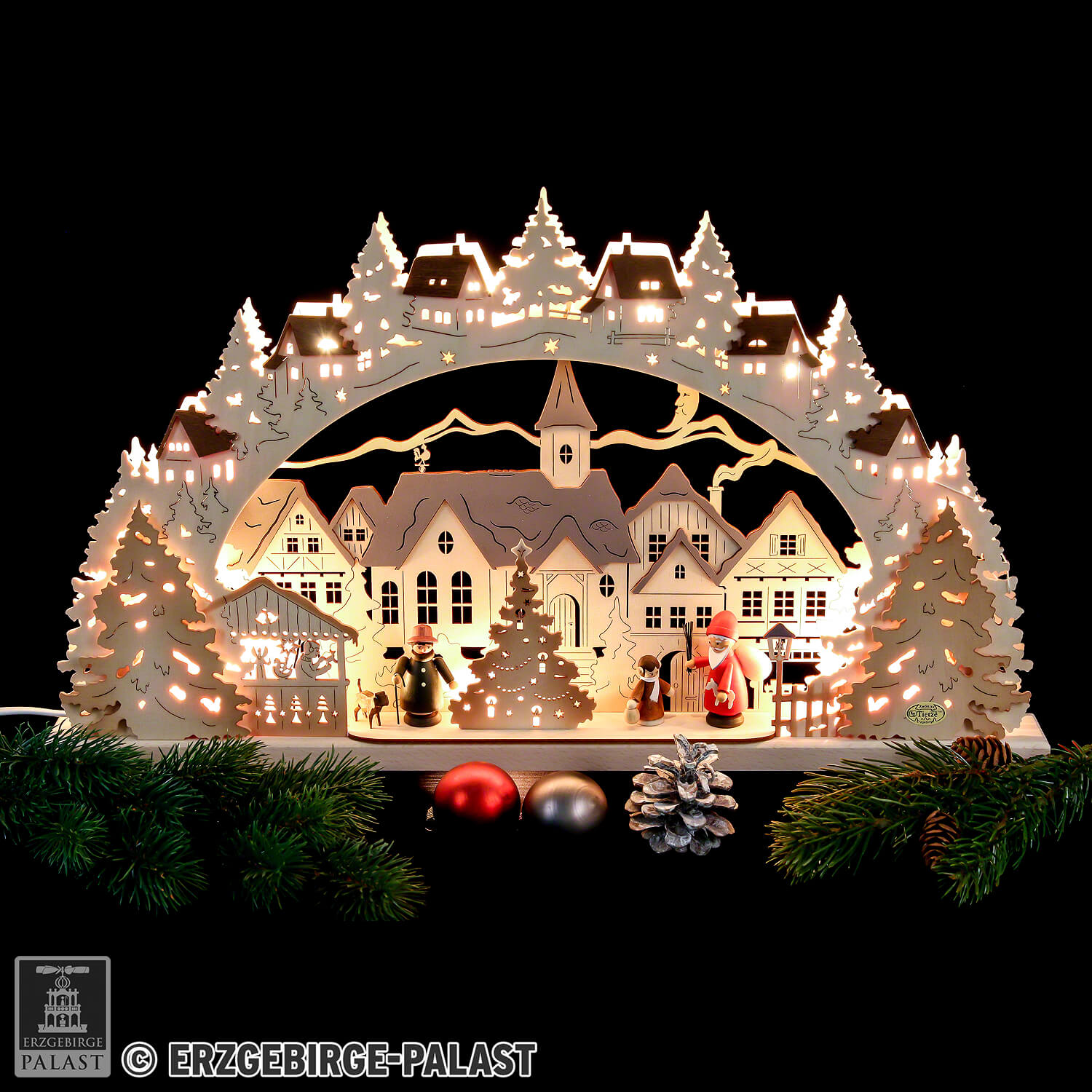 Schwibbogen Adventszeit (53×31×4,5 cm) von Tietze Erzgebirgsdesign
