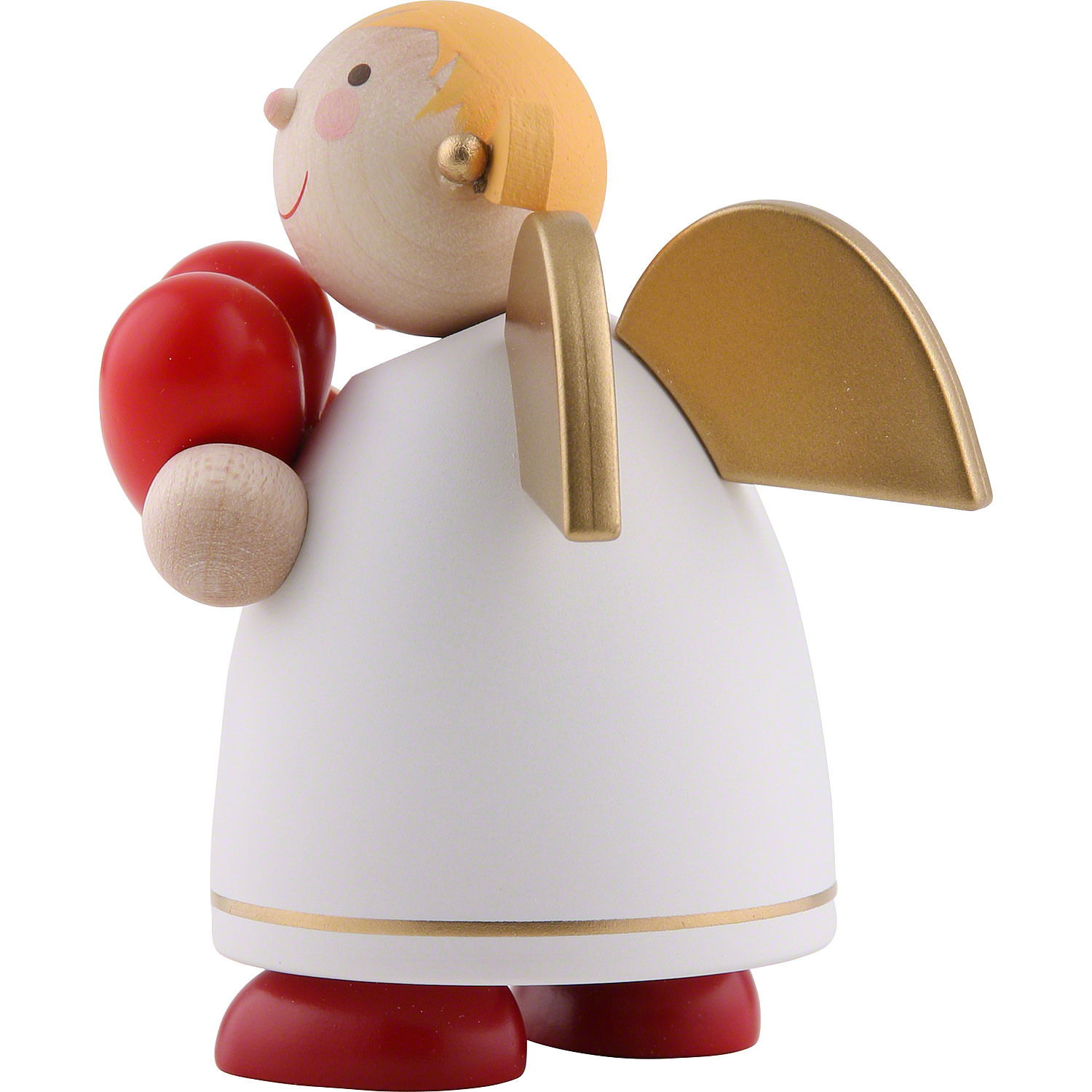 Schutzengel mit Herz, weiß (8 cm) von Günter Reichel