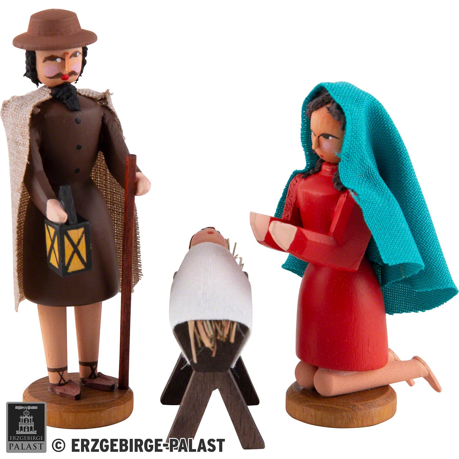 Seiffen Nativity - Holy Family (3 pieces - 8 cm/3.1in) by Walter