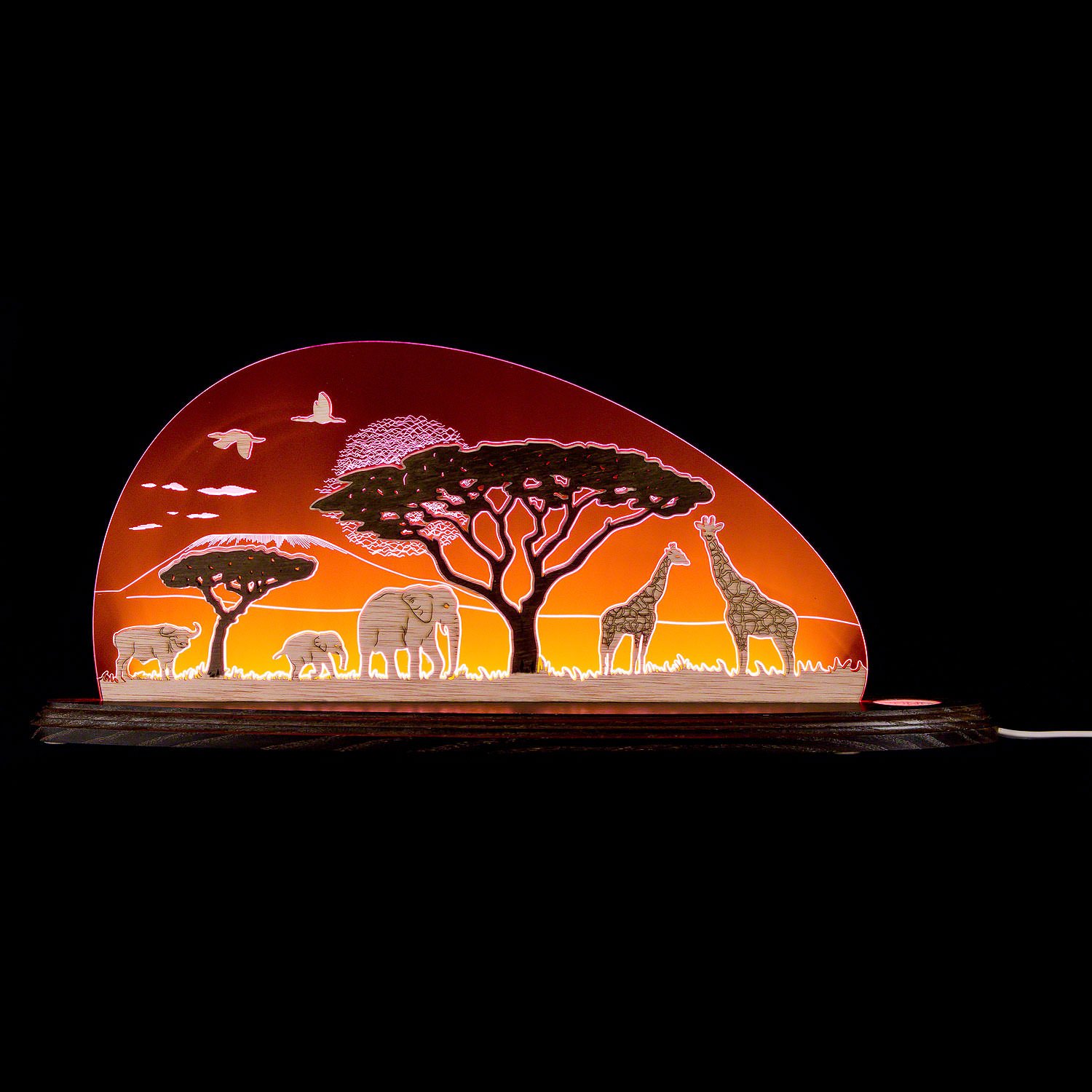 Motivleuchte „Safari“ Holzkunst Weigla (47×19,6 von cm)