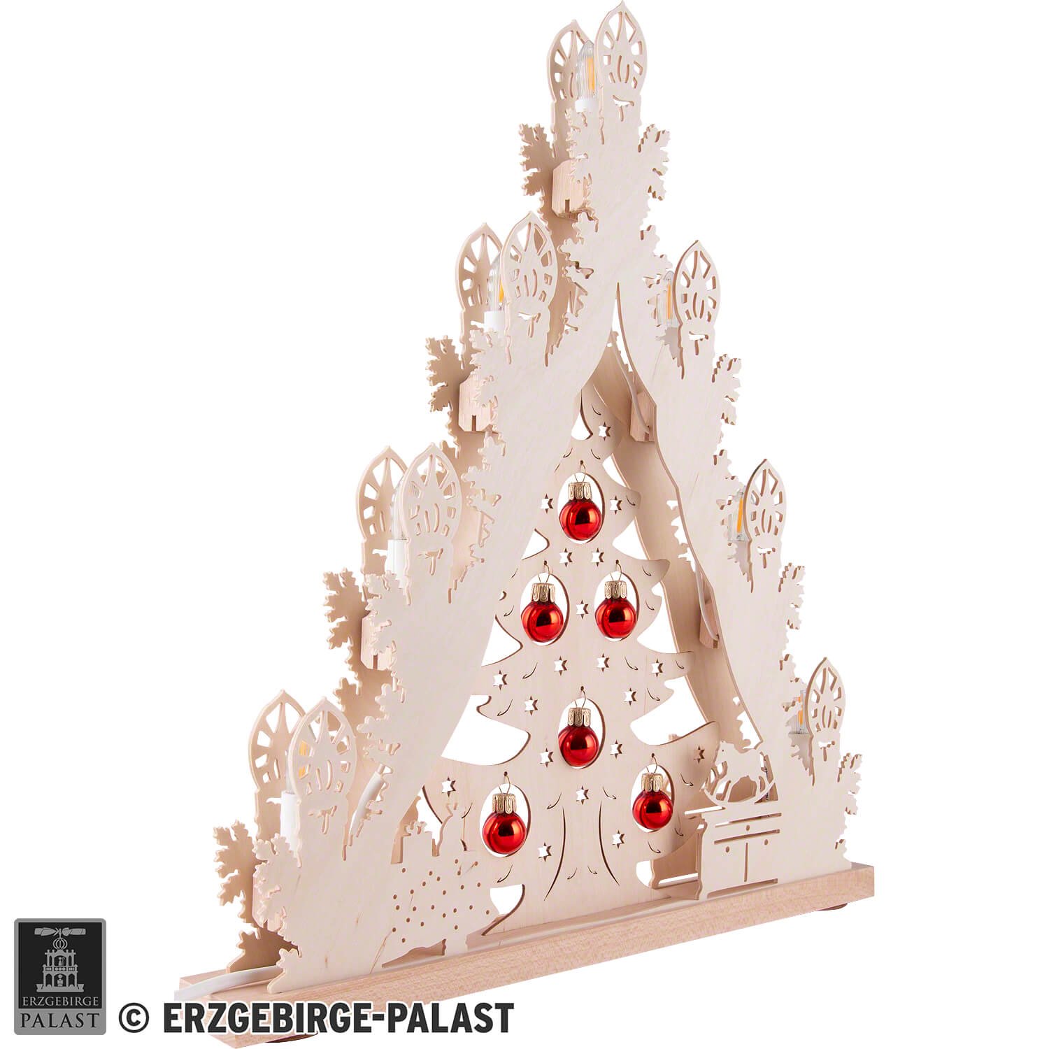 Light Triangle “Christmas Tree with Red Baubles” (38×44 cm/15×17.3in ...