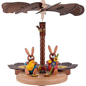 Christmas-Pyramids 1-tier Pyramids 1-Tier Easter Pyramid with two Bunnies and Egg - 20 cm / 7.9 inch