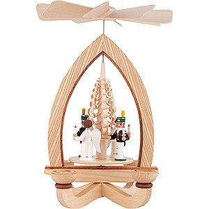 Christmas-Pyramids 1-tier Pyramids 1-Tier Pyramid - Angel & Miner - Colored - 28 cm / 11 inch