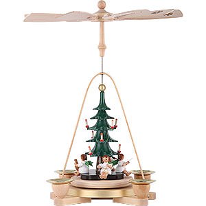 Christmas-Pyramids 1-tier Pyramids 1-Tier Pyramid - Angel with Christmas Tree - 25 cm / 9.8 inch