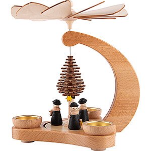 Christmas-Pyramids 1-tier Pyramids 1-Tier Pyramid - Carolers Black with Layered Tree - 25 cm / 9.8 inch
