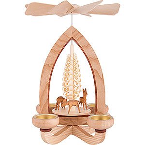 Christmas-Pyramids 1-tier Pyramids 1-Tier Pyramid - Deer - Natural - 28 cm / 11 inch
