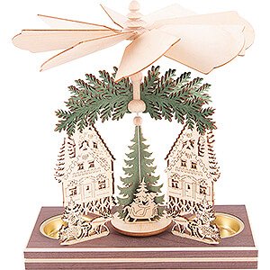 Christmas-Pyramids 1-tier Pyramids 1-Tier Pyramid - Forester's House with Santa and Deer - 20 cm / 7.9 inch