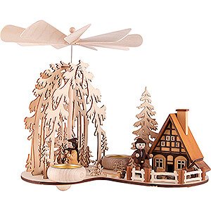Christmas-Pyramids 1-tier Pyramids 1-Tier Pyramid - Glade with Smoking House and Forest People - 24 cm / 9.4 inch
