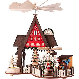 Christmas-Pyramids 1-tier Pyramids 1-Tier Pyramid House - Half Timber House Christmas Market - 30 cm / 11.8 inch