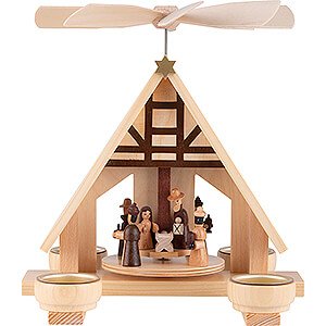 Christmas-Pyramids 1-tier Pyramids 1-Tier Pyramid - Nativity - Natural  - 23 cm / 9.1 inch