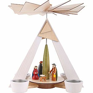Christmas-Pyramids 1-tier Pyramids 1-Tier Pyramid - Nativity, White - 29 cm / 11.4 inch