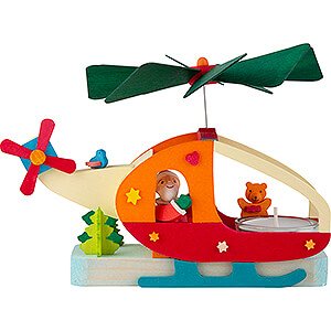 Christmas-Pyramids 1-tier Pyramids 1-Tier Pyramid - Santa in Helicopter - 12,5 cm / 4.9 inch