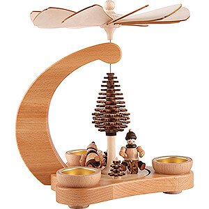 Christmas-Pyramids 1-tier Pyramids 1-Tier Pyramid - Sledder with Layered Tree - 25 cm / 9.8 inch