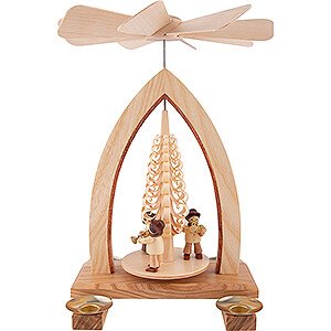 Christmas-Pyramids 1-tier Pyramids 1-Tier Pyramid - Wind Section - Natural - 26 cm / 10.2 inch