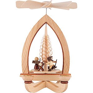 Christmas-Pyramids 1-tier Pyramids 1-Tier Pyramid - Wood Worker - Natural - 28 cm / 11 inch