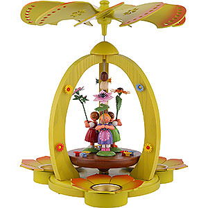Christmas-Pyramids 1-tier Pyramids 1-Tier Pyramid with Flower Children - Colored - 30 cm / 11.8 inch