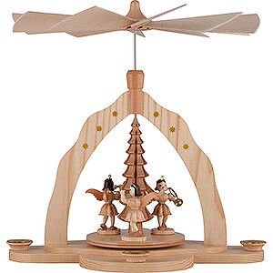 Weihnachtspyramiden 1-stckige Pyramiden 1-stckige Pyramide mit drei Engeln, natur - 28x27x30 cm
