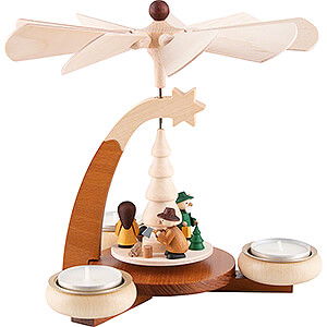 Weihnachtspyramiden 1-stckige Pyramiden 1-stckige Pyramide naturfarben mit Waldmotiv - 19 cm