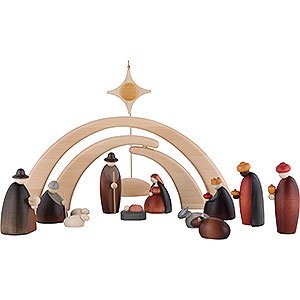 Kleine Figuren & Miniaturen Björn Köhler Krippe klein 14-teiliges Krippenset inklusive Stall und Stern