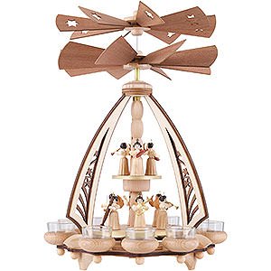 Christmas-Pyramids 2-tier Pyramids 2-Tier Pyramid - Angels with Two Counter Rotating Winged Wheels - 43 cm / 17 inch