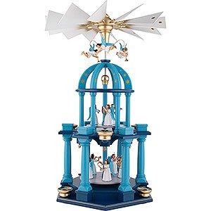 Christmas-Pyramids 2-tier Pyramids 2-Tier Pyramid - Colored with Eleven Longskirt Angels - 55 cm / 21.7 inch