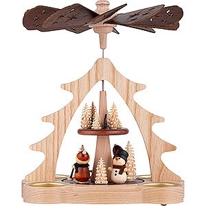 Christmas-Pyramids 2-tier Pyramids 2-Tier Pyramid - Santa Claus and Snowman - 22 cm / 8.7 inch