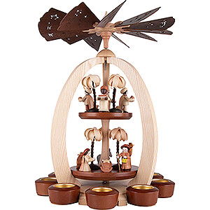Weihnachtspyramiden 2-stckige Pyramiden 2-stckige Pyramide Christi Geburt mit Thiel-Figuren - Exklusiv - 44 cm