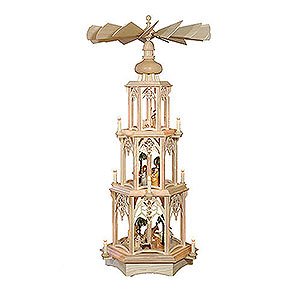 Christmas-Pyramids 3-tier Pyramids 3-Tier Christmas Pyramid - Gothic - Wax Candles with Figurines - 105 cm / 41 inch