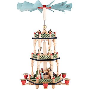 Christmas-Pyramids 3-tier Pyramids 3-Tier Pyramid - Nativity - Colored - 46 cm / 18.1 inch