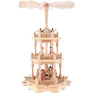 Christmas-Pyramids 3-tier Pyramids 3-Tier Pyramid - Nativity, Natural 49 cm / 19.5 inch
