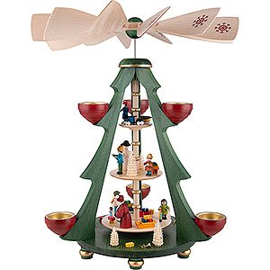 Christmas-Pyramids 3-tier Pyramids 3-Tier Pyramid Tree - Distribution of Presents - 40 cm / 15.7 inch