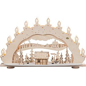 Candle Arches All Candle Arches 3D Candle Arch - Ski Lodge with Smoking Hut - 66x40 cm / 26x15.7 inch