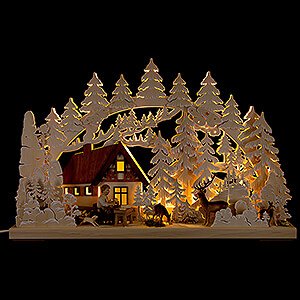 Candle Arches All Candle Arches 3D Double Arch - Mountain Cabin with Carver - 62x40 cm / 24x16 inch