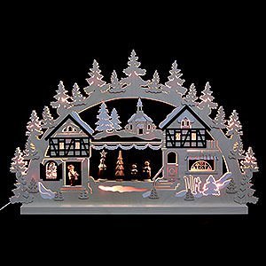 Candle Arches All Candle Arches 3D Double Arch - Seiffen Christmas Fair - 74x47x5,5 cm / 29x18x2 inch